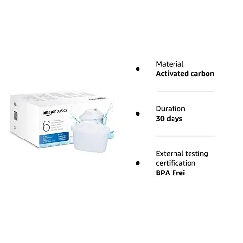 Amazon Basics Filtri per acqua, adatto e compatibile con tutte le caraffe BRITA, incluse le PerfectFit, confezione da 6 - immagine 3