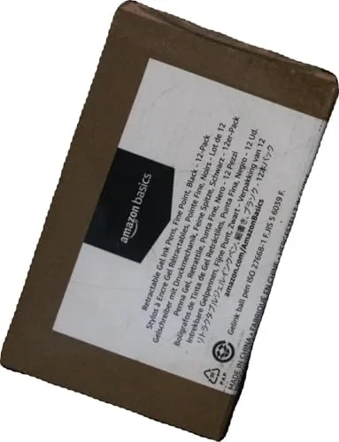 Amazon Basics Penne a scatto con inchiostro gel nero, punta fine, confezione da 12, Black - immagine 2