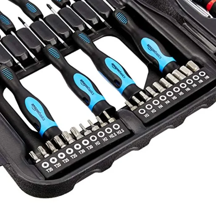 Amazon Basics Set di cacciaviti di precisione, a taglio, a croce, Torx, confezione da 58 pezzi - immagine 3