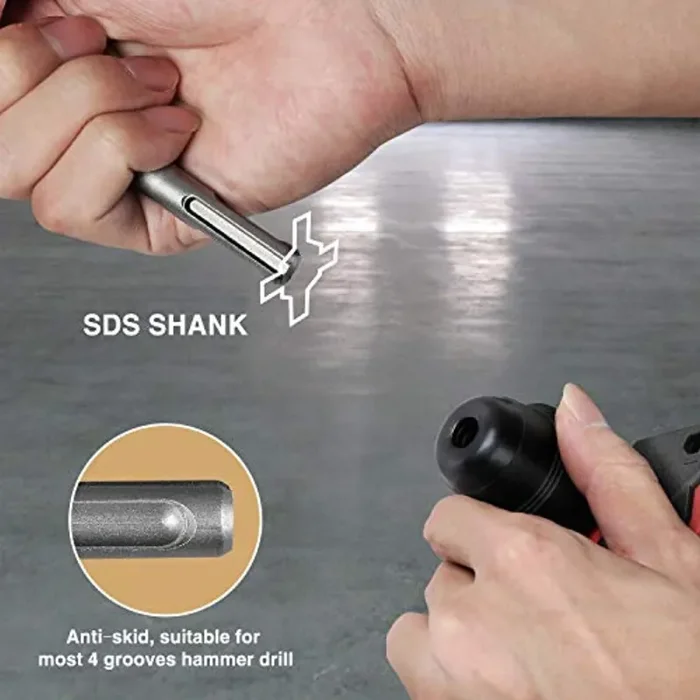 Amazon Brand – Umi Punte per Trapano SDS plus con Scalpelli, 17 Pezzi, per Calcestruzzo e Mattoni, Custodia Inclusa - immagine 2