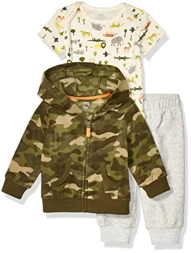 Amazon Essentials 3-Piece Microfleece Hoodie Set Unisex-Bimbi 0-24