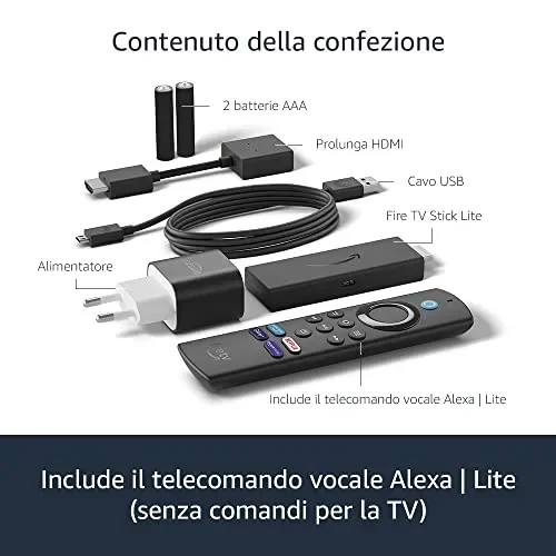 Amazon Fire TV Stick Lite con telecomando vocale Alexa | Lite, il nostro lettore multimediale HD più conveniente Vendita online - immagine 3