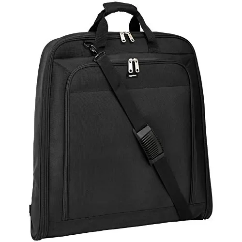 AmazonBasics – Borsa porta abiti Premium XL, Nero, 1,14 m 1.14m, Nero