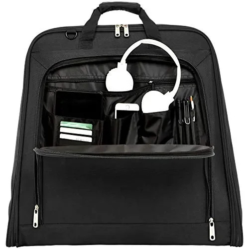 AmazonBasics – Borsa porta abiti Premium XL, Nero, 1,14 m 1.14m, Nero - immagine 2