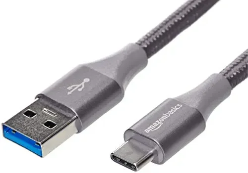 AmazonBasics – Cavo da USB C a 3.1 gen 1, in nylon a 1,8 m, Grigio scuro