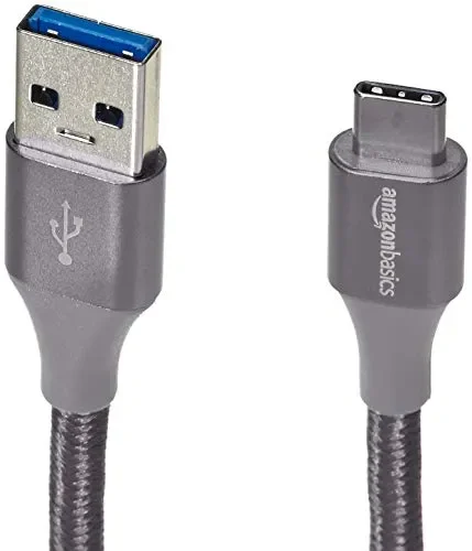 AmazonBasics – Cavo da USB C a 3.1 gen 1, in nylon a 1,8 m, Grigio scuro - immagine 3