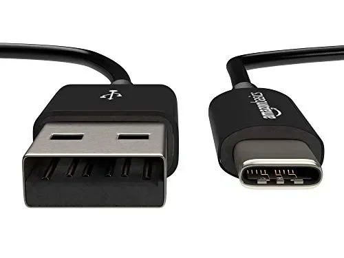 AmazonBasics – Cavo USB da maschio Type-C a USB-A 2.0, 0.9 m, Nero - immagine 2