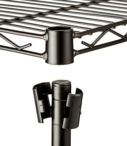 AmazonBasics – Scaffalatura a 3 ripiani, su rotelle, Nero - immagine 3