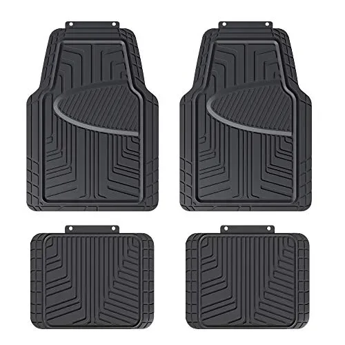 AmazonBasics – Set da 4 tappetini in gomma per auto, SUV, camion, Nero