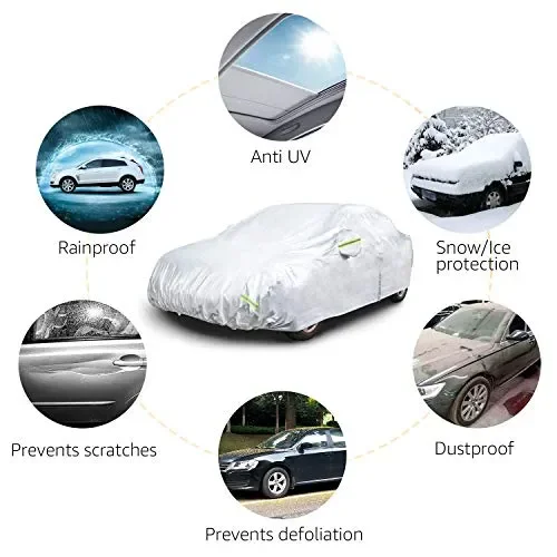 AmazonBasics – Telo copriauto argentato, resistente Per berline fino a 460 cm - immagine 3