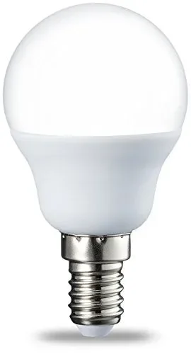 AmazonBasics Lampadina LED E14 a Sfera, P45, Confezione da 6, Bianco Caldo Moda - immagine 2