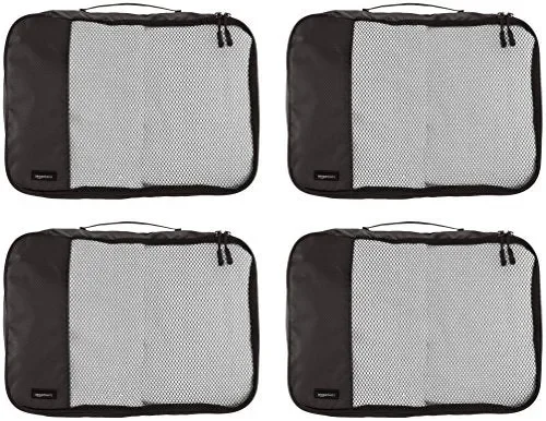 AmazonBasics ZH1509005, Set da 4 cubi organizzatori , Nero, Media Media, Nero - immagine 2