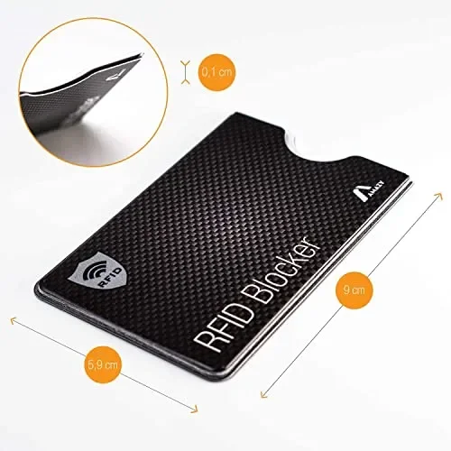 AMAZY Protezione rfid nfc in PVC (10 pezzi) – Protezione al 100% contro il furto d’identità e di dati – Rfid protection card extra-robusti in plastica per carte di credito debito e d’identità. - immagine 3