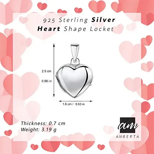 Amberta Medaglione in Argento Sterling 925 – A Forma Di Cuore - immagine 2