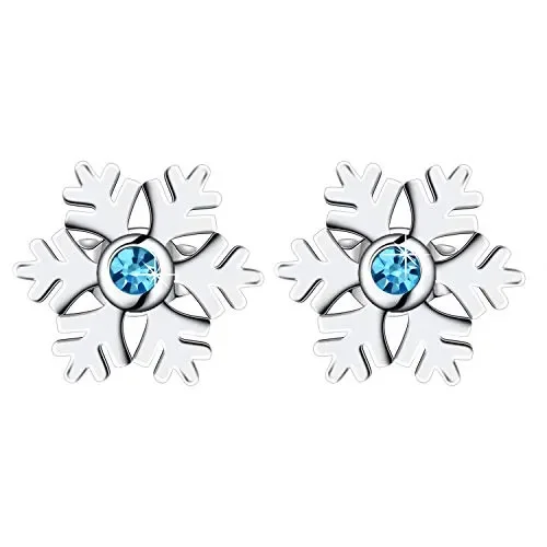 Amilril Orecchini Fiocco Di Neve Donna, Argento Sterling 925 con 5A Zirconi…