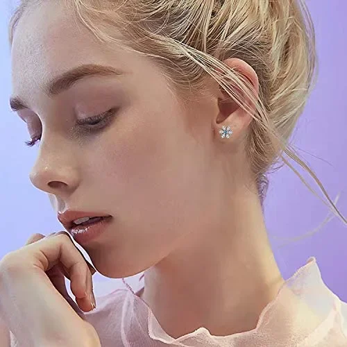Amilril Orecchini Fiocco Di Neve Donna, Argento Sterling 925 con 5A Zirconi… - immagine 2