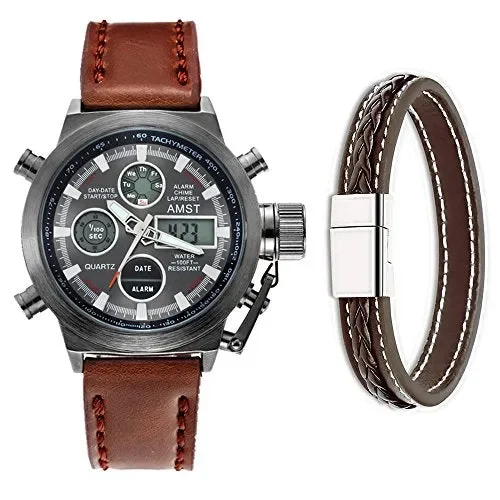 AMST 3003 – Orologio sportivo da polso al quarzo, multifunzione, con…