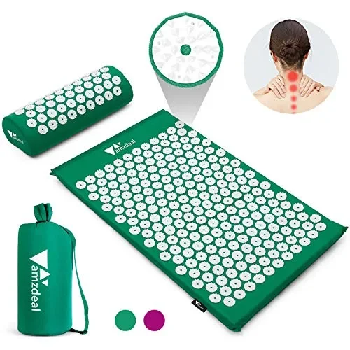 amzdeal Set Tappetino Agopressione, Include per Agopressione+ Verde