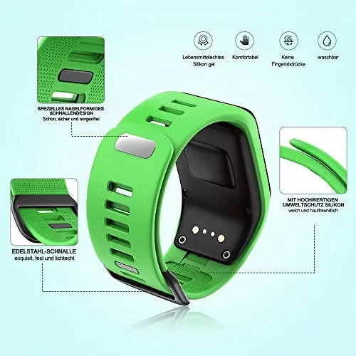 ANBEST Compatibile con Braccialetto Tomtom Runner 3, Cinturino in TPU Grün Moda - immagine 2