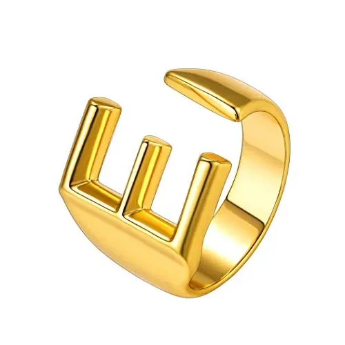 Anelli con Lettera dell’Alfabeto per Donne e Uomini, Unisex, placcati in E