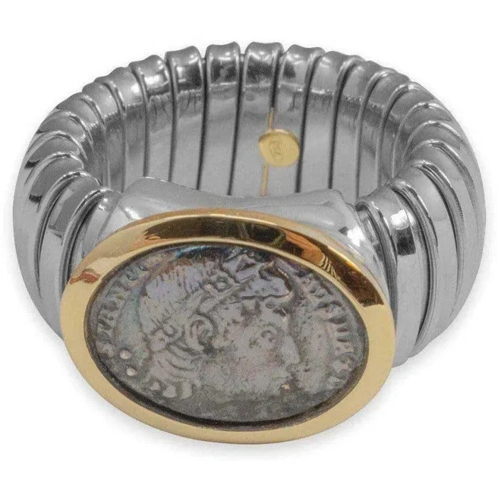 Anello con Moneta Antica in Argento