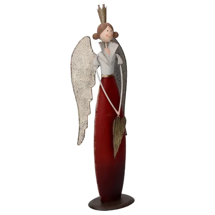 Angelo metallo con cuore oro e rosso cm 14,5×8,5xh45 Online