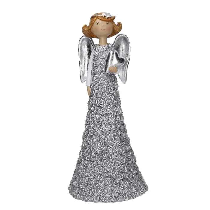 Angelo resina argento cm 15x10xh33