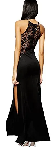 Angelwing da Donna Sottile Vestito con Aberturas Abito Maxi di S, A-nero - immagine 3