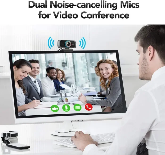 Angetube HD Gaming Webcam 1080P con Microfono, Webcam USB PC Streaming Webcam con videochiamate Widescreen e Supporto Skype OBS Xbox XSplit Facebook Youtube Compatibile con Mac OS e Windows - immagine 3