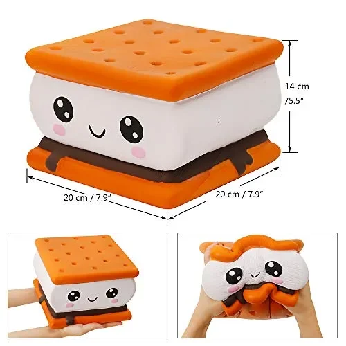 Anishor 7,9 Pollici Squishies Jumbo Smore Kawaii Soft Slow Rising Cibo… Moda - immagine 2