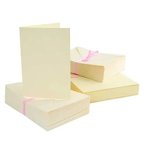 Anitas – Confezione da 100 Biglietti e Buste A6, Colore: Panna In saldo - immagine 2