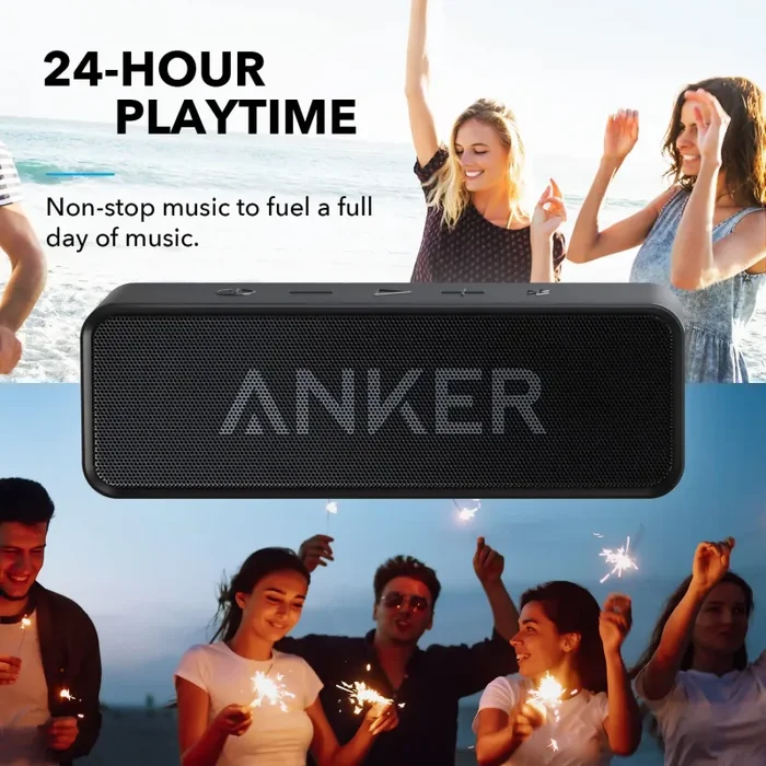 Anker Altoparlante Bluetooth SoundCore – Speaker Portatile Senza Fili con Microfono Incorporato e Doppia Cassa Audio di Alta Qualità e Autonomia di 24 Ore Per iphone X/8/8 Plus, iPad, Samsung e Altri - immagine 3