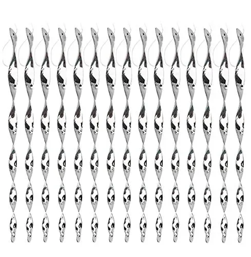 Annhao 15 Pezzi Repellente per Uccelli Riflettente, Dissuasore per Uccelli Allontanare i Piccioni, Torcendo Spirale Vento Riflettente Spaventapasseri, Evita Gli Uccelli in casa e in Giardino – Argento