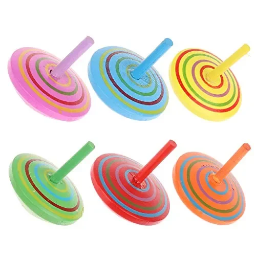 annhao Trottola in Legno, 24 Pezzi Mini Colorate Legno Colorati… - immagine 2