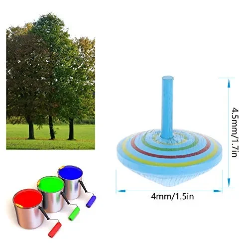 annhao Trottola in Legno, 24 Pezzi Mini Colorate Legno Colorati… - immagine 3