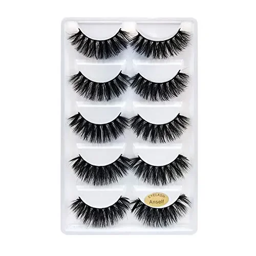 Anself 5 paia di ciglia finte Pure hand-made Thick Long lungo