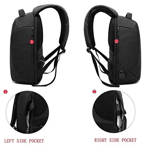 Antifurto Zaino Porta PC Sicurezza Laptop da 15.6 Pollici, Nero-3455a - immagine 3