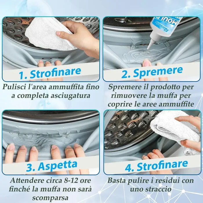 Antimuffa Gel, Muffa Rimuovi Gel Di Grande Capacità Da 140 g, Prodotti Antimuffa Sicuri e Inodori, Gel per Rimozione di Muffe, Per la Casa Delicata, Per Rimuovere la Muffa e Rimuovere la Muffa (140g) - immagine 2