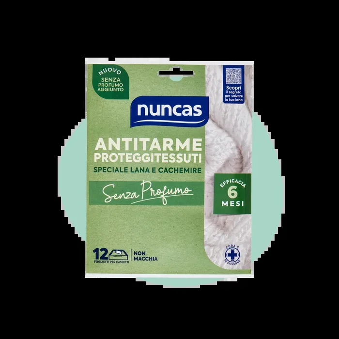 Antitarme proteggitessuti Foglietti Senza Profumo – 12 pezzi