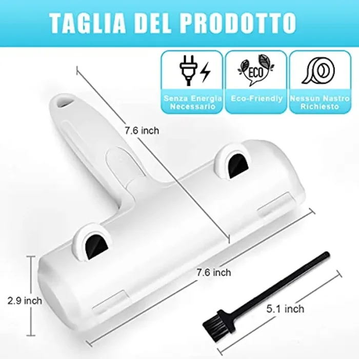 AOGUERBE Togli Peli Animali,Spazzola per La Depilazione per Animali Domestici Spazzola toglipeli per Tessuti Autopulitura Rulli per Rimozione Peli di Cani e Gatti Lavabile Riutilizzabile Rullo - immagine 2