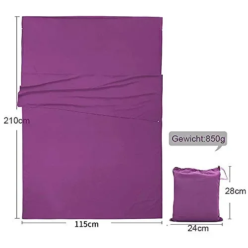 Aoweika Sacchi a Pelo Lenzuola Sacco a Portatile Leggero Viola profondo - immagine 2