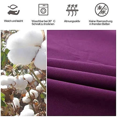 Aoweika Sacchi a Pelo Lenzuola Sacco a Portatile Leggero Viola profondo - immagine 3