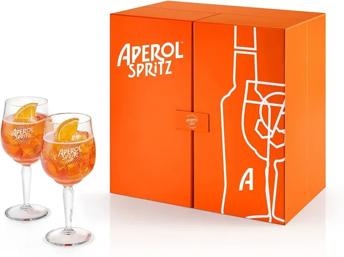 Aperol Spritz – Kit ufficiale: Bottiglia Aperol 70 Cl; Prosecco Frattina 70 Cl; 2 soda Thomas Henry 20 Cl; 2 calici Aperol Spritz - immagine 2