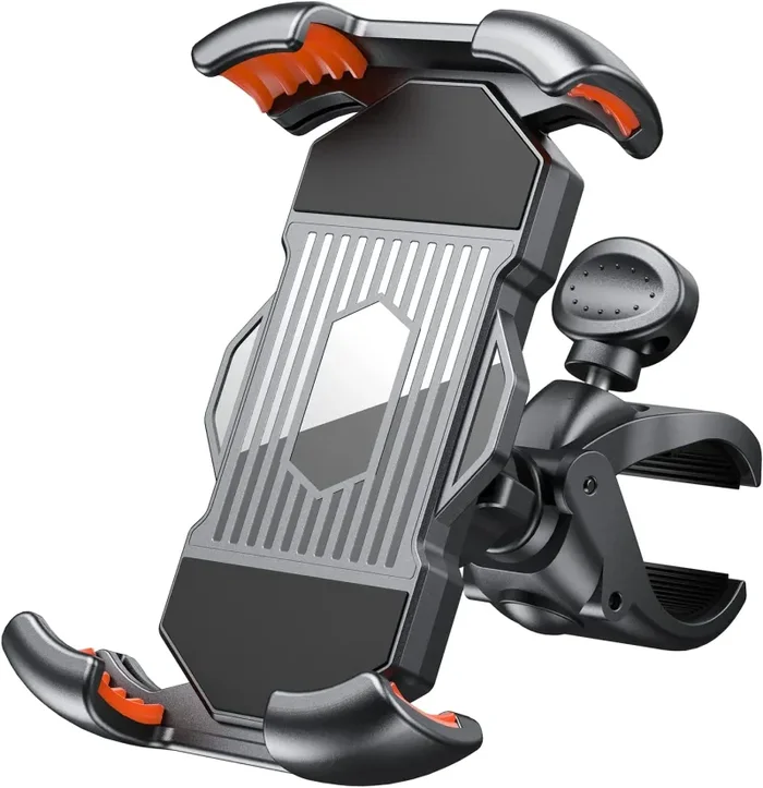 APMIEK Supporto Telefono Bicicletta, Metallico Supporto Cellulare Moto, Anti Vibrazione con Rotazione a 360°Universale Porta Cellulare Bici per Tutti Gli Smartphone da 4,7-7″, per Manubrio 18-32mm