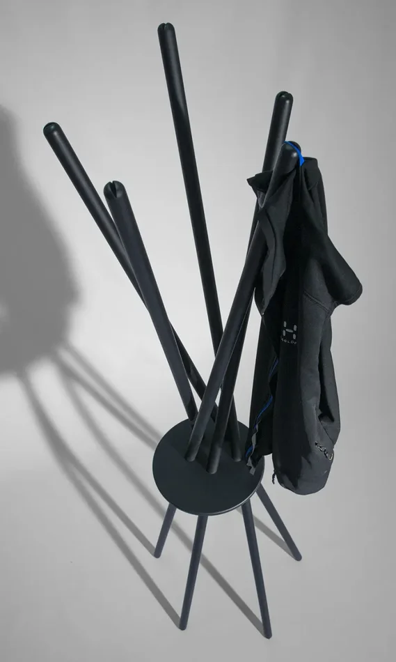 Appendiabiti da Terra 172x53x48 cm in Legno Nero Vendita calda online - immagine 2