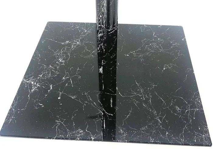 Appendiabiti da Terra 33x33x178 cm in Ferro Battuto Platano Nero Effetto Marmo - immagine 2