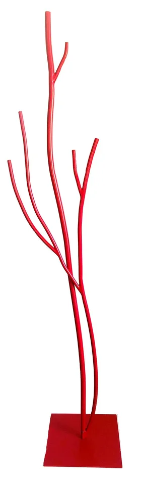 Appendiabiti da Terra 33x33x178 cm in Ferro Battuto Vasconi Castagno Rosso