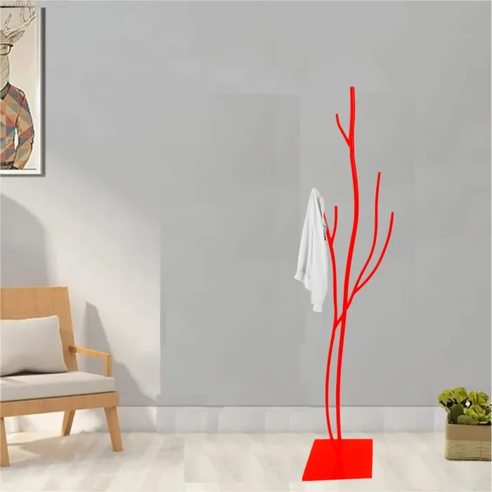 Appendiabiti da Terra 33x33x178 cm in Ferro Battuto Vasconi Castagno Rosso - immagine 2