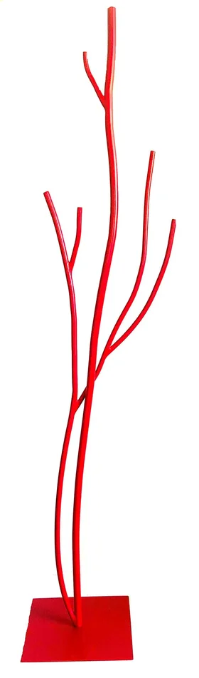 Appendiabiti da Terra 33x33x178 cm in Ferro Battuto Vasconi Castagno Rosso - immagine 3