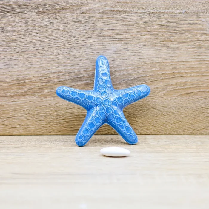 Applicazione Stella Marina Celeste Porcellana di Capodimonte